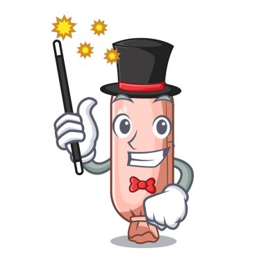 Yukarıda sihirbaz yastık maskot yatak vektör çizim üzerinde