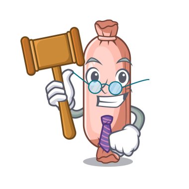 Yukarıda Yargıç yastık maskot yatak vektör çizim üzerinde