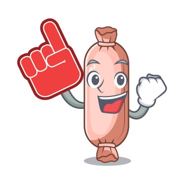 Yukarıda köpük parmak yastık maskot yatak vektör çizim üzerinde