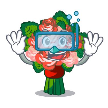 Karakter şekli vektör çizim dalış buketler çiçek