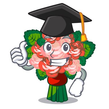 Mezuniyet karakter şekli vektör çizim çiçek buketleri