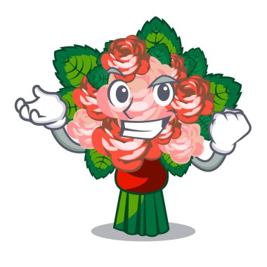 Başarılı buketleri karakter şekli vektör çizim çiçek