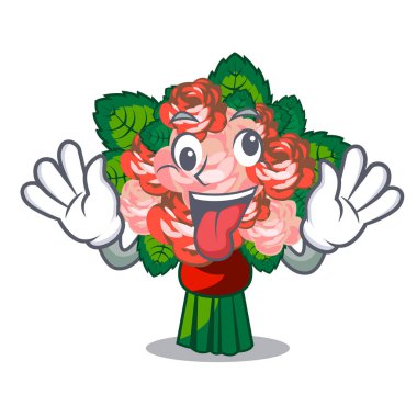 Cam karikatür vektör çizim üzerinde yerleştirilen deli çiçek buketi