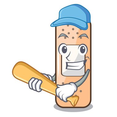 Beyzbol yapıştırma alçı çizgi film şekil vektör çizim üzerinde oynama