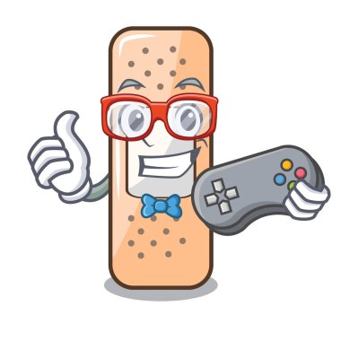 Maskot tablo vektör çizim üzerinde oyun yapıştırma alçı