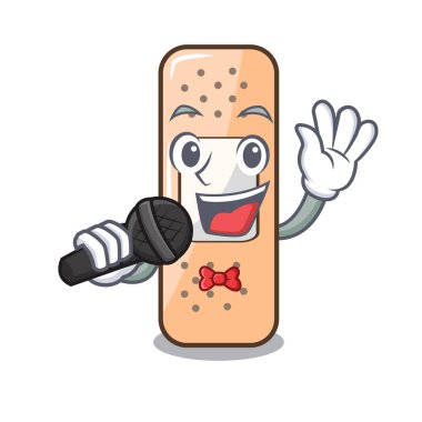 Şarkı yapıştırma alçı maskot tablo vektör çizim üzerinde