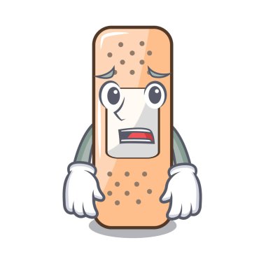 Korkarım yapıştırma alçı maskot tablo vektör çizim üzerinde