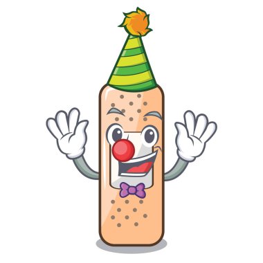 Palyaço yapıştırma alçı ile izole karikatür vektör çizim üzerinde