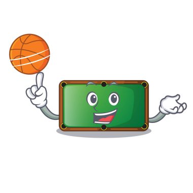 Çizgi film vektör çizim şeklinde ile basketbol bilardo masası