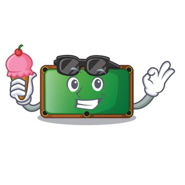 Dondurma ile karakter vektör çizim ile edinilebilir izolasyonlu bilardo masası