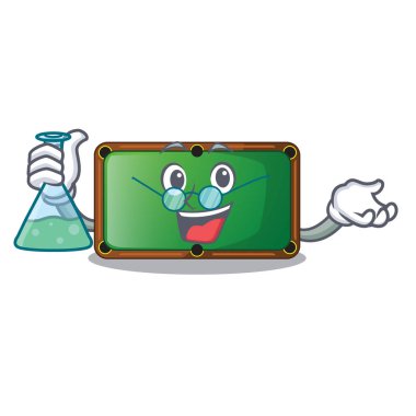 Profesör bilardo masası karakter vektör çizim ile yalıtılmış