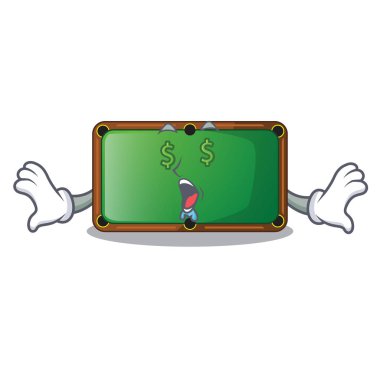 Ahşap karikatür vektör illüstrasyon para göz şekli bilardo masası