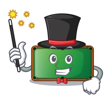 Ahşap karikatür vektör illüstrasyon sihirbaz şekli bilardo masası