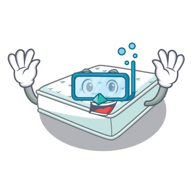 Karakter yatak vektör çizim içinde dalış yatak