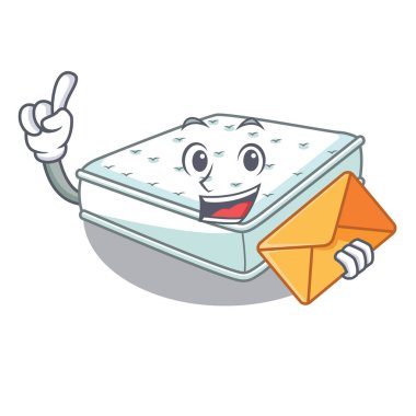 Zarf yatak içinde ile karakter yatak vektör çizim