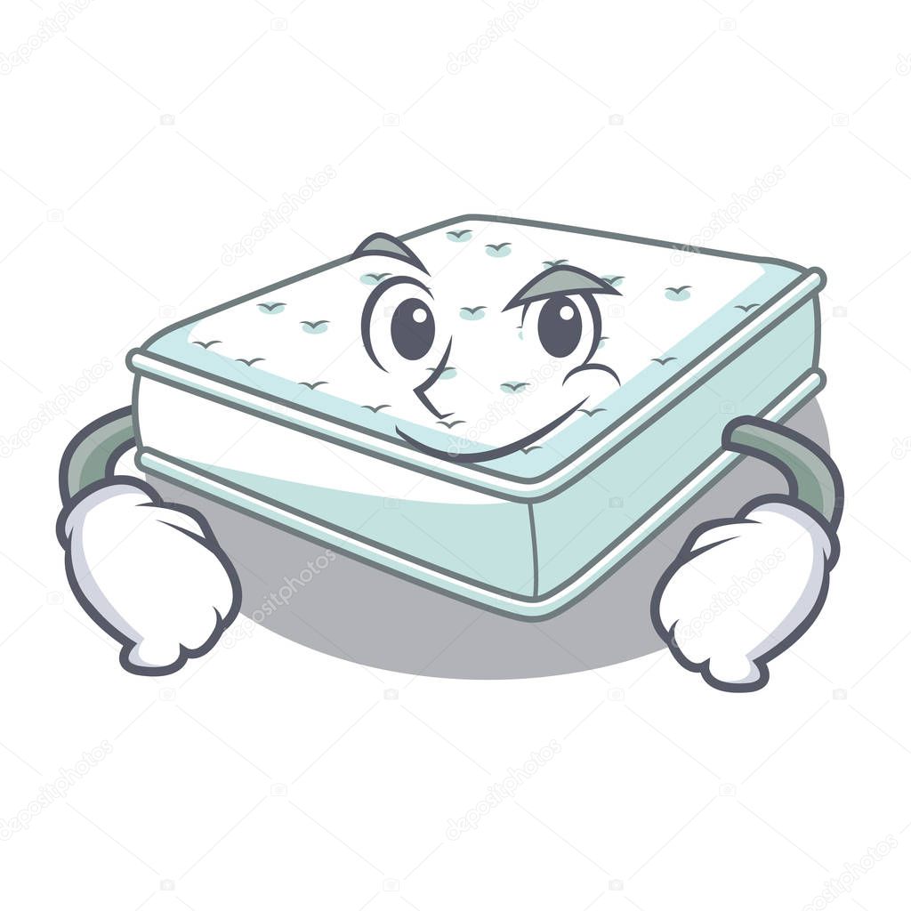 Smirking mattress in on the characters bedroom vector illustration