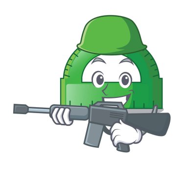 Ordu protactor içinde karakter şekli vektör çizim üzerinde