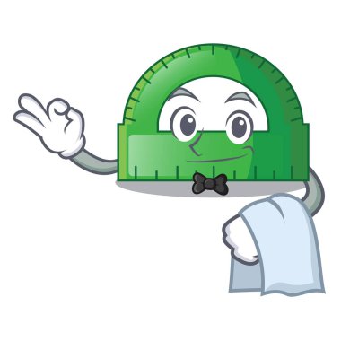 Garson iletki üzerinde bir maskot tablo vektör esnaf