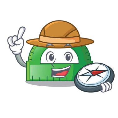 Explorer iletki üzerinde bir maskot tablo vektör esnaf