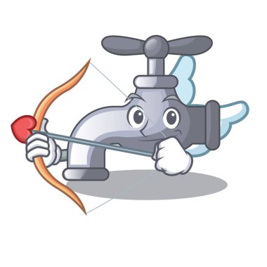 Aşk tanrısı su dokunun maskot vektör çizim şeklinde