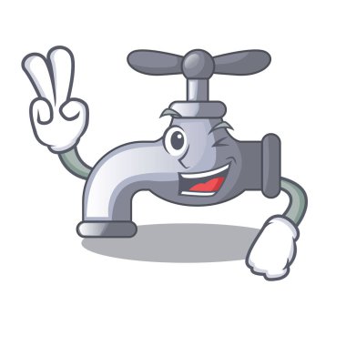 İki çizgi film banyo vektör çizim içinde yüklü su dokunun parmak