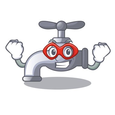Süper kahraman çizgi film banyo vektör çizim içinde yüklü musluk suyu