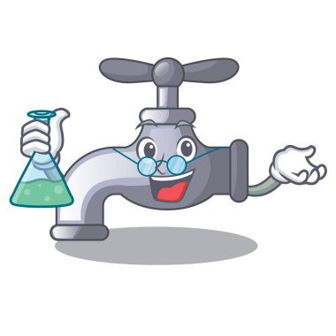 Çizgi film banyo vektör çizim içinde yüklü Profesör su dokunun