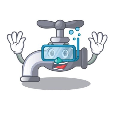 Çizgi film banyo vektör çizim içinde yüklü dalış su dokunun