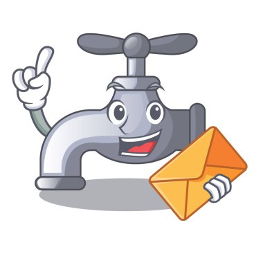 Çizgi film banyo vektör çizim içinde yüklü zarf musluk suyu ile