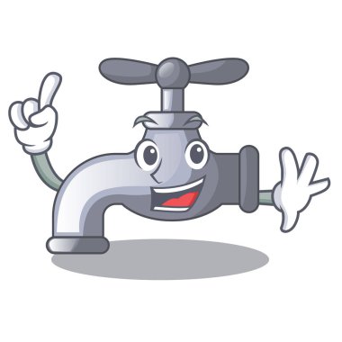 Parmak su dokunun içinde şekil ahşap karikatür vektör çizim