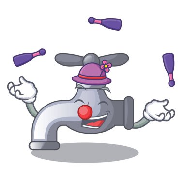 Hokkabazlık su dokunun içinde şekil ahşap karikatür vektör çizim