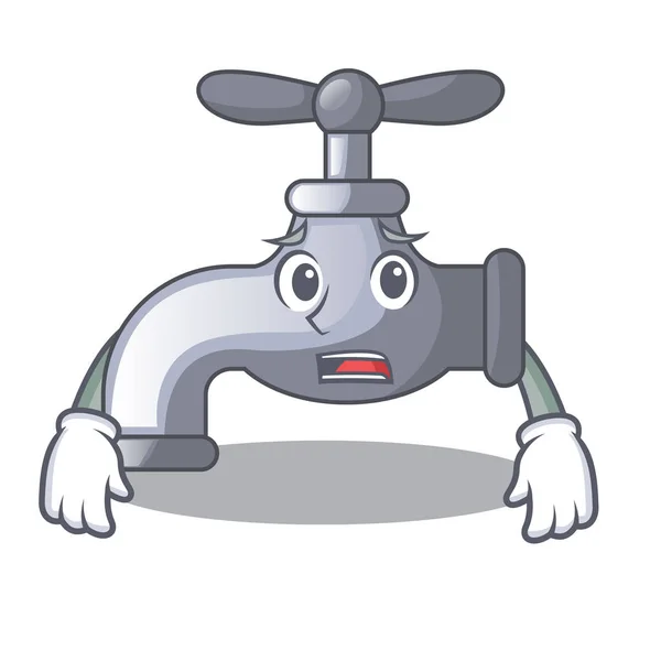 Afraid Water Tap Isolated Character Vector Illustration — Stock Vector