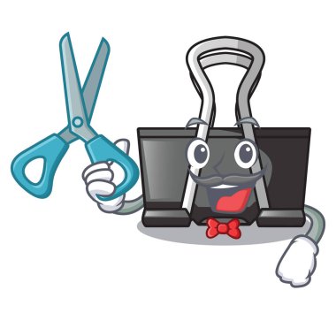 Kuaför cilt klipte karakter şekli vektör çizim