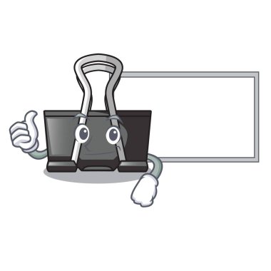 Başparmak yukarıya içinde karakter şekli vektör çizim kurulu cilt klipsli