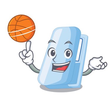 Basketbol zımba ile bir çizgi film şekil vektör çizim