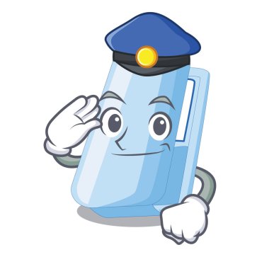 Polis zımbalar içinde bir çizgi film şekil vektör çizim