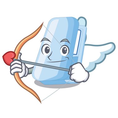 Aşk tanrısı zımbalar bir çizgi film şekil vektör çizim