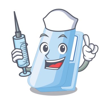 Hemşire stapplers bir karakter kutusu vektör çizim