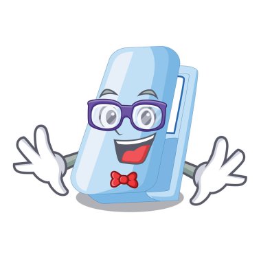 Geek stapplers içinde bir karakter kutusu vektör çizim