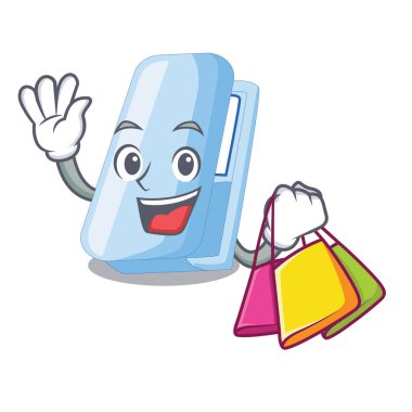 Stapplers içinde alışveriş bir karakter kutusu vektör çizim