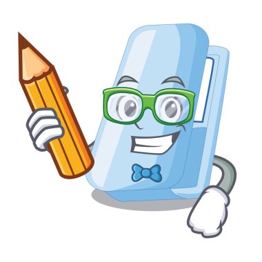 Öğrenci stapplers bir karakter kutusu vektör çizim