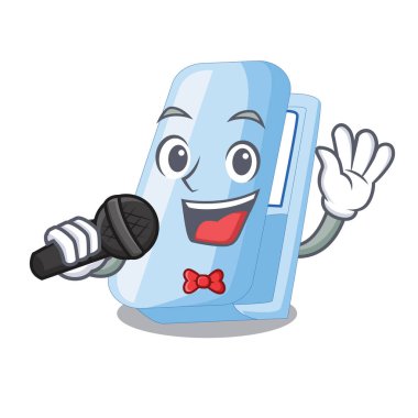 Ahşap masa vektör çizim yukarıda üzerinde şarkı karikatür zımbalar