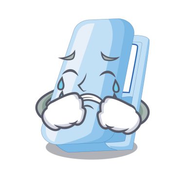 Ahşap masa üstünde üzerinde ağlayan karikatür zımbalar illüstrasyon vektör