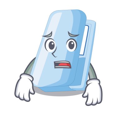 Ahşap masa vektör çizim yukarıda üzerinde korkuyor karikatür zımbalar