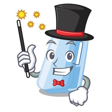 Sihirbaz zımba bir karikatür cüzdan vektör çizim