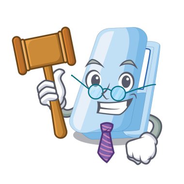 Yargıç zımba bir karikatür cüzdan vektör çizim