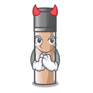 Şeytan fondution makyaj maskot vektör çizim şeklinde