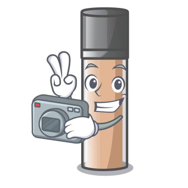 Fotoğrafçı fondution makyaj maskot vektör çizim şeklinde