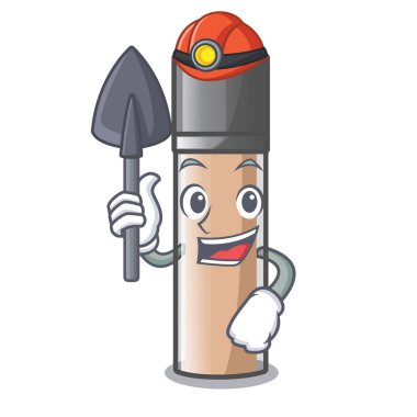 Madenci fondution makyaj maskot vektör çizim şeklinde