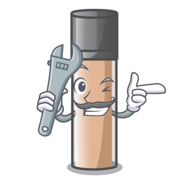 Bir çizgi film şişe vektör çizim mekanik tesisler makyaj